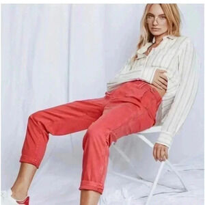 Pistola Erin Cropped Cargo Trousers Hibiscus Size 27 NWT